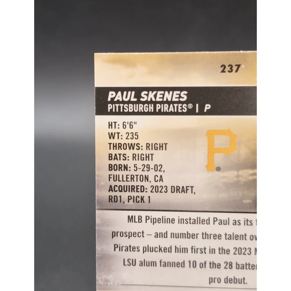 2024 Topps Stadium Club Paul Skenes #227 Rookie Pink Foil RCPittsburgh Pirates